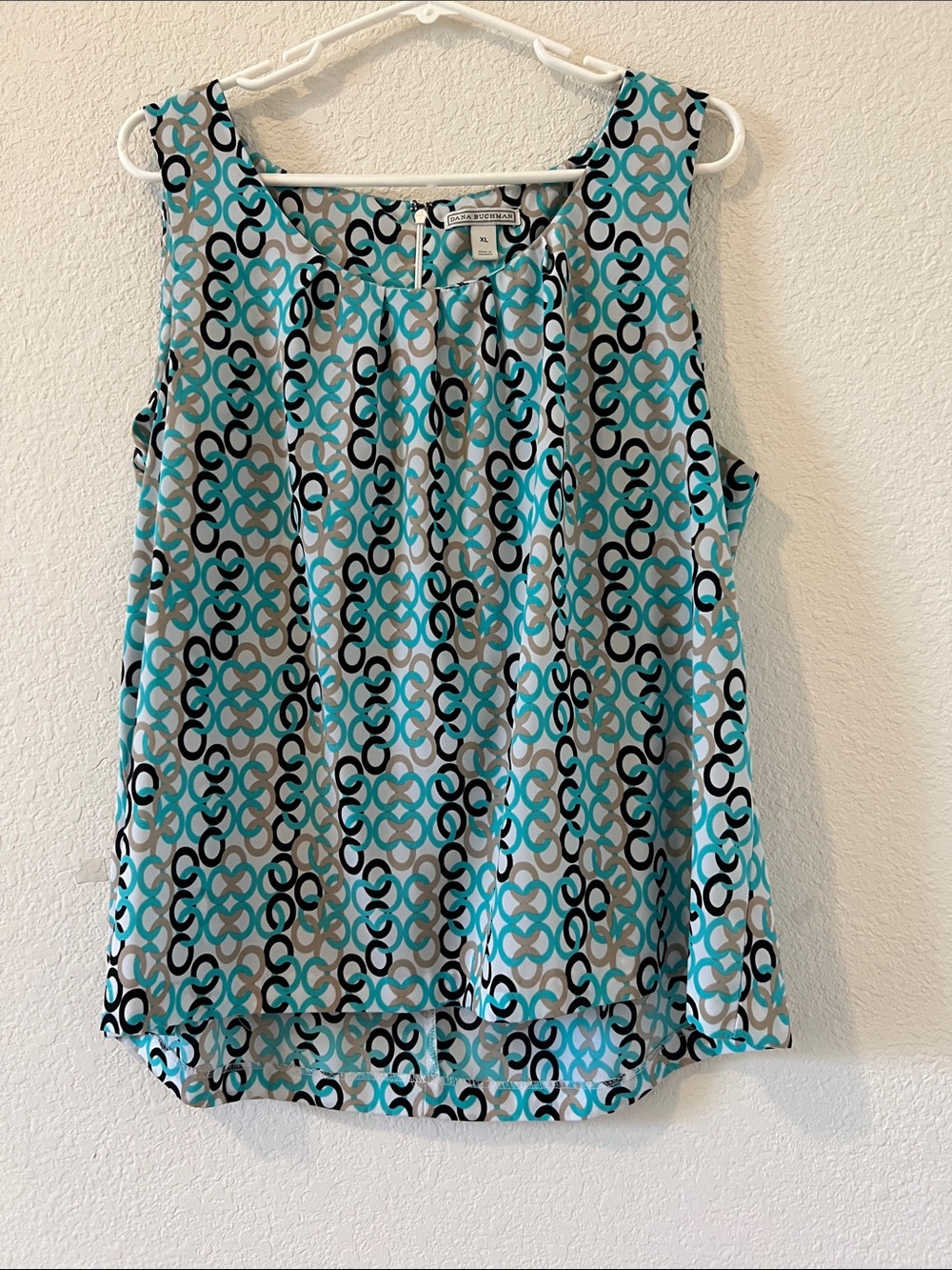 Croft & Barrow Teal, Black & Gray Geometric Sleeveless Camisole